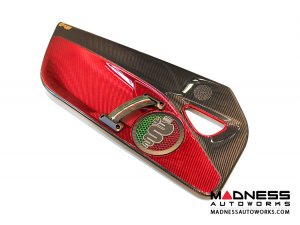 Alfa Romeo 4C Carbon Fiber Door Panels - w/ Red Candy Accents